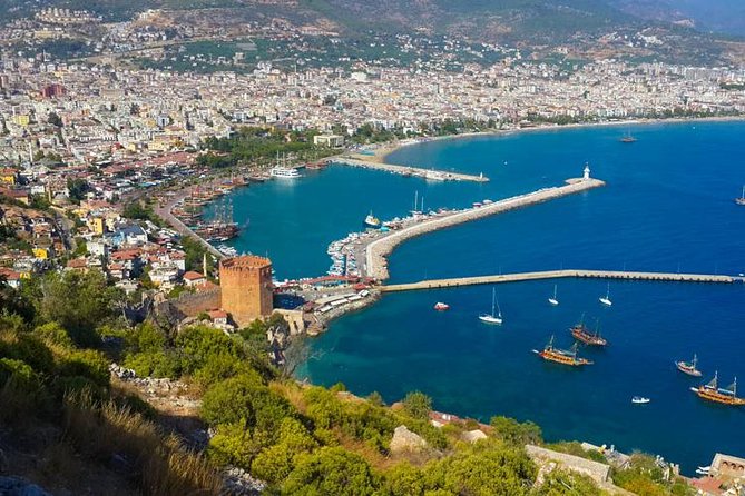 Alanya Catamaran Boat Tour with Sunbathing Swimming & Snorkelling - Alanya catamaran in plain terms: 5 hours around the coast