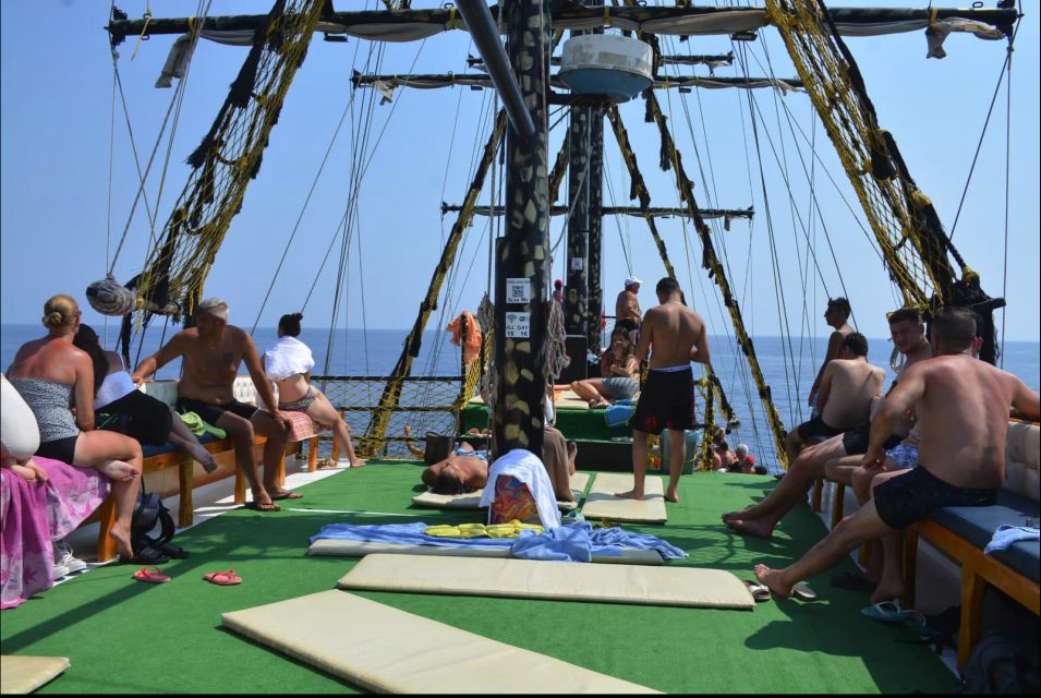 Alanya: Pirate Boat Tour w/ BBQ & Foam Party - Meeting the Pirate Boat SWORD LION and Getting on Board
