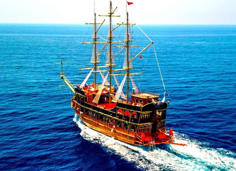 Alanya: Pirate Boat Tour with Food and Drinks - From the Water: Red Tower, Alanya Castle, and Lovers’ Cave