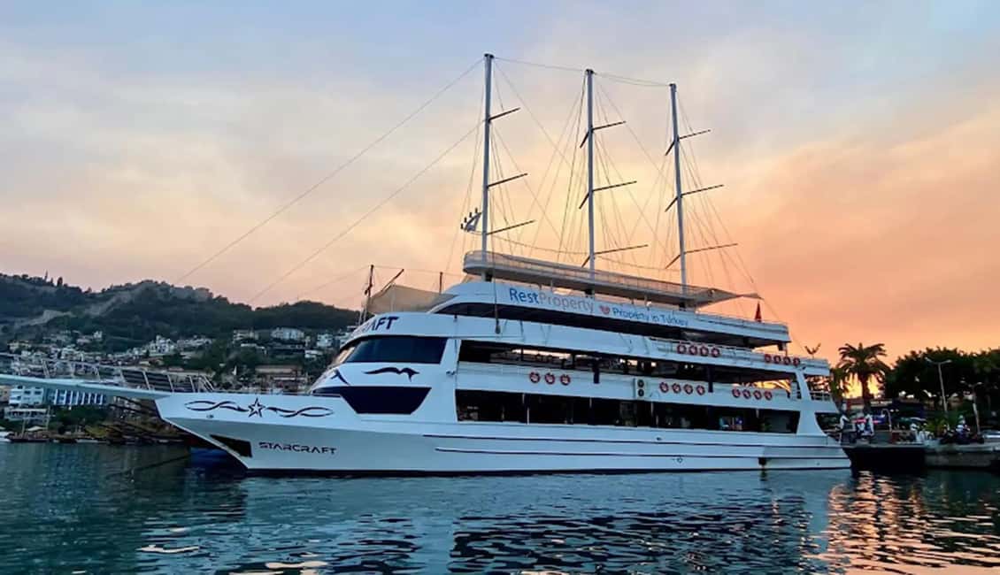 Alanya/Side: Starcraft Boat Trip w/ Unlimited Beer and Wine - Alanya Castle cruise and the Pirate, Lovers, Phosphorus caves