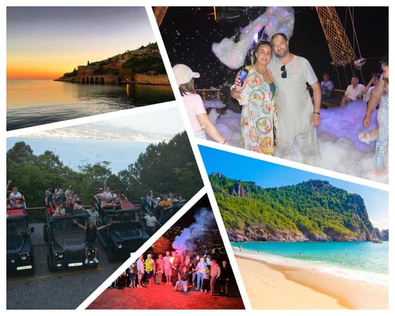Alanya: Sunset Party Boat, Jeep, Cleopatra Beach & Dinner - Kızılkule Photo Stop and Alanya Castle: Views Without the Long Grind