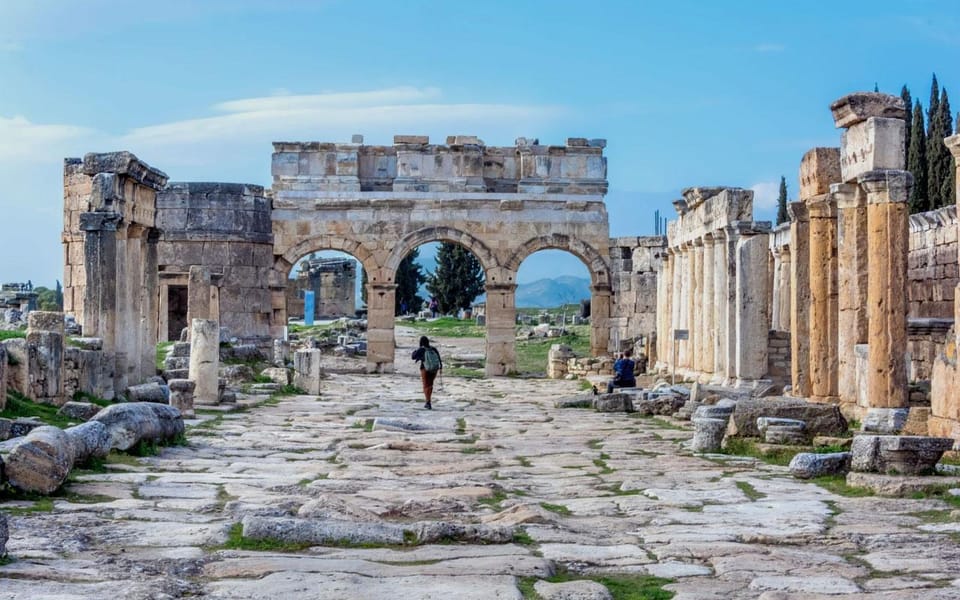 Antalya, Belek, Side, Kemer: Pamukkale Day Trip With Lunch - Hierapolis ruins above the terraces: amphitheater, baths, necropolis