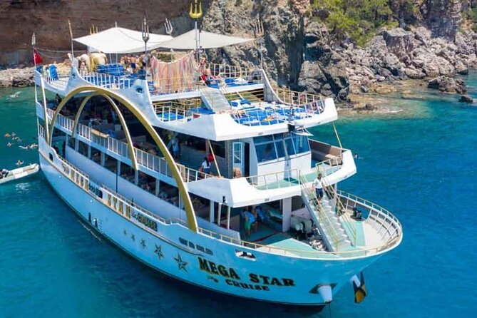 Antalya / Kemer : Mega Star Party Boat Trip w/ Lunch & Transfer - Boarding the Mega Star: big-boat comfort and deck choices