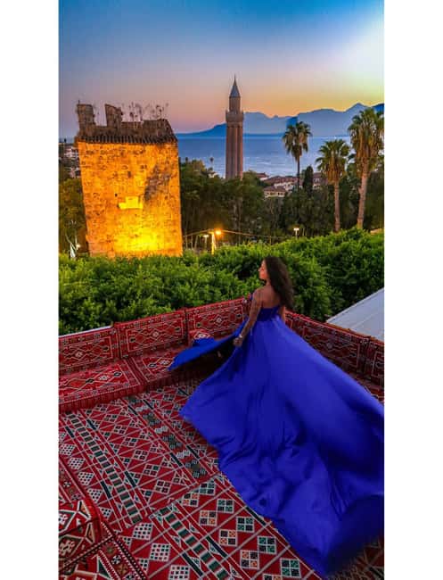 Antalya: Rooftop Photoshoot with Flying Dresses - The Şal Bağlama Headscarf Session: Meaning + Styling