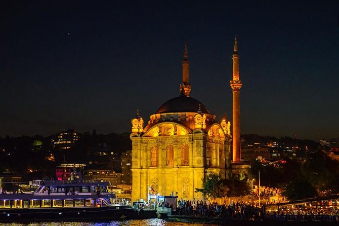Bosphorus Dinner Cruise & Entertaintment & Private Table & Wi-Fi - Bridges and fortresses: Bosphorus Bridge, Rumeli Hisarı, and the second span
