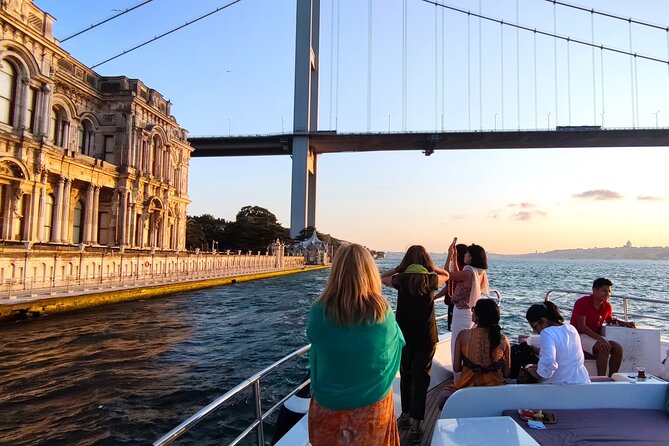 Bosphorus Sunset Cruise with Live Guide on Luxury Yacht - Rumeli Hisarı, Anadolu Hisarı, and the two bridges that run the traffic