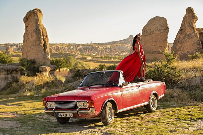 Cappadocia Classic Car Sunset or sunrise - Goreme National Park balloon take-off viewpoint: close-up photo potential
