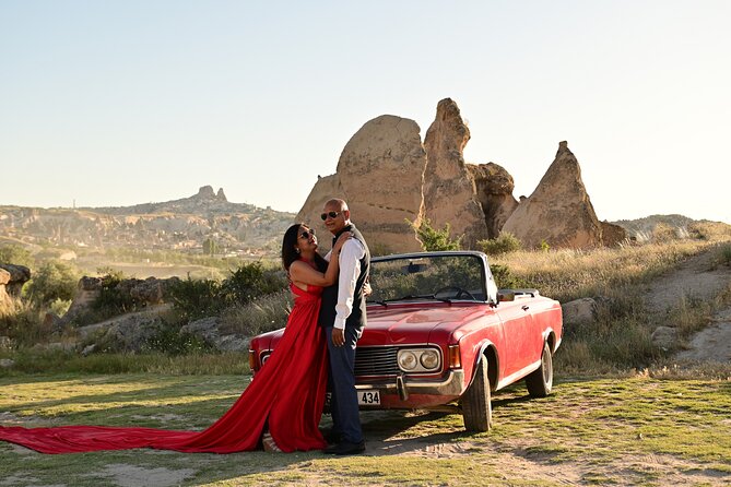 Cappadocia Classic Car Sunset or sunrise - Cavuşin Village panoramic views during balloon flight