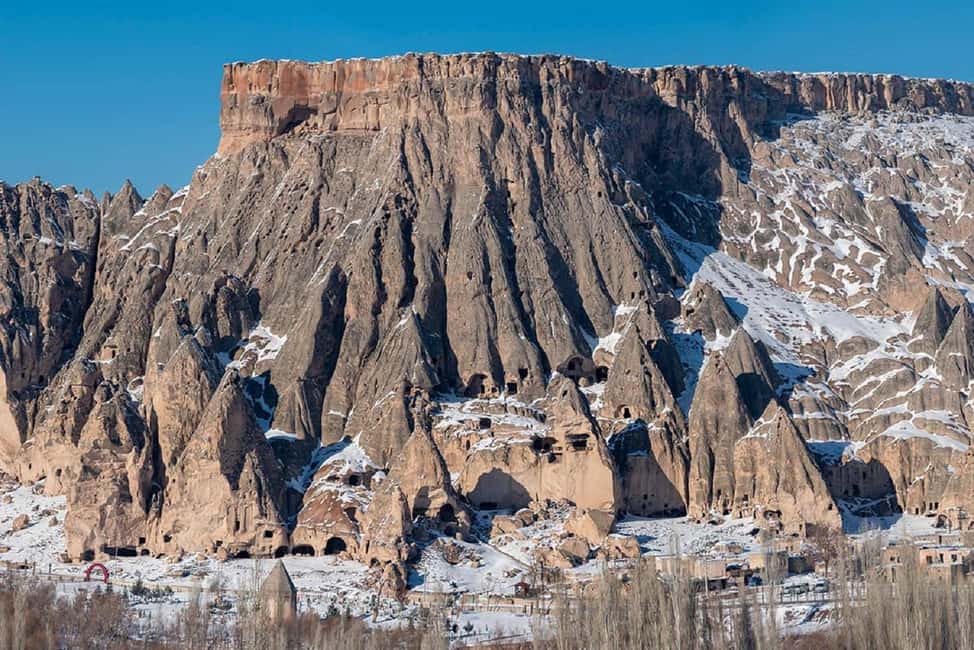 Cappadocia: Ihlara Valley, Kaymakli, & Selime Monastery Tour - Uchisar Castle and the pigeon valley vista: end with height