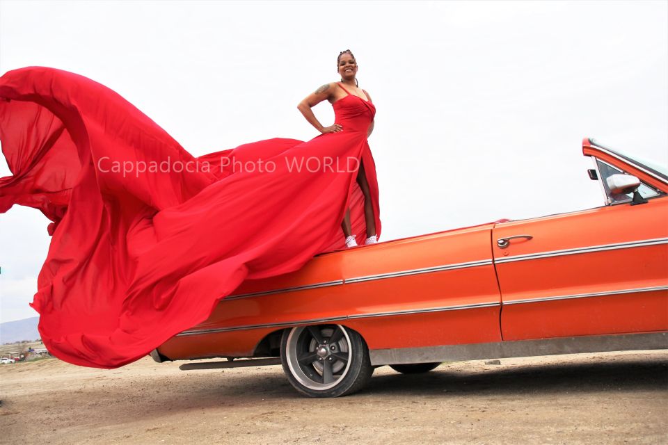 Cappadocia Photo Shoot with Classic Car and Flying Dress - Sunrise or sunset: where the “magic” comes from