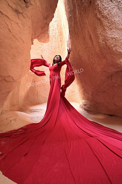 Cappadocia Photoshoot with Flying Dress - Photo Delivery: 150 Images, Sent to Your Email