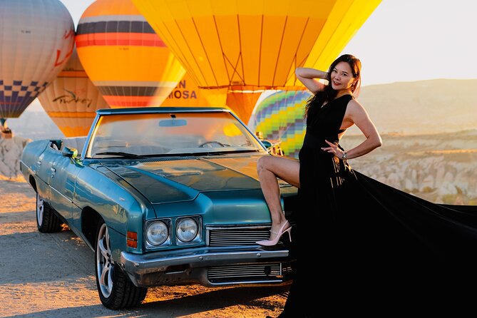 Cappadocia Private Photo Shoot with Flying Dress & Vintage Car - Quick highlights