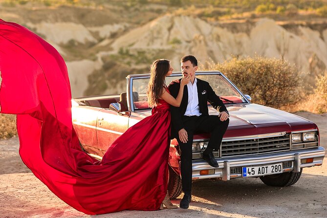 Cappadocia Private Photo Shoot with Flying Dress & Vintage Car - Enes and his assistant: posing help that actually makes a difference