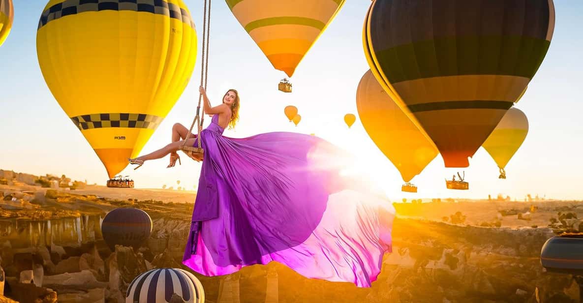 Cappadocia: Taking photo with Swing at hot air balloon view - The Dress Moment: Why One Outfit Can Make Photos Look Premium