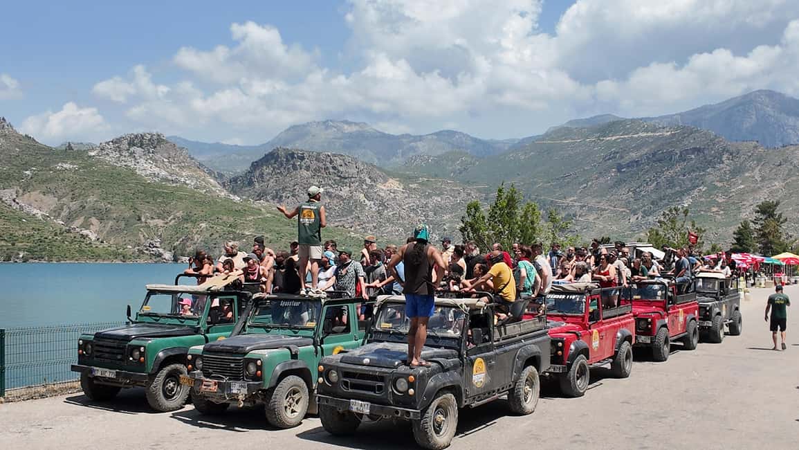 City of Side: Jeep Safari with Lunch and Catamaran Cruise - From Side pickup to safety briefing: what this day feels like