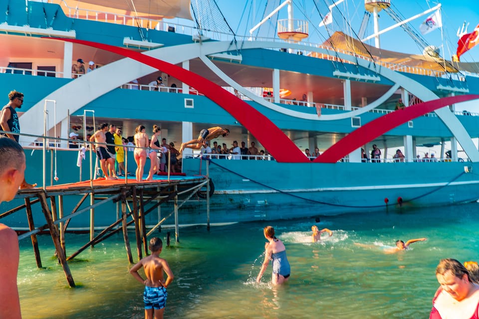 City of Side: Sightseeing Cruise w/ Swim Stops & Foam Party - The Foam Party and Return Cruise: Best Energy on the Second Deck