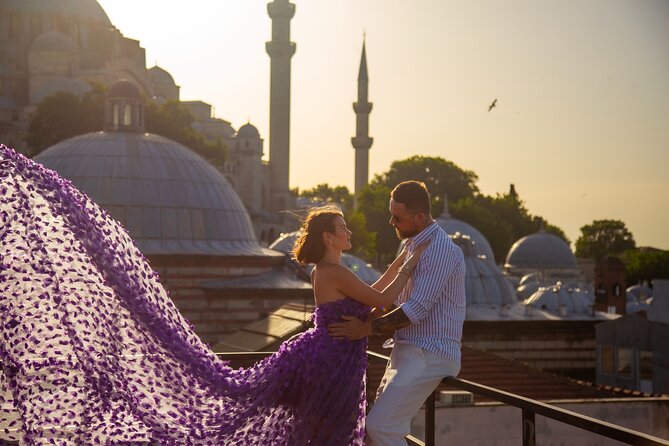 Flying Dress Photography on an Iconic Rooftop in Istanbul - The 60-Minute Flow: Flying Dress Poses, Seagulls, and Video