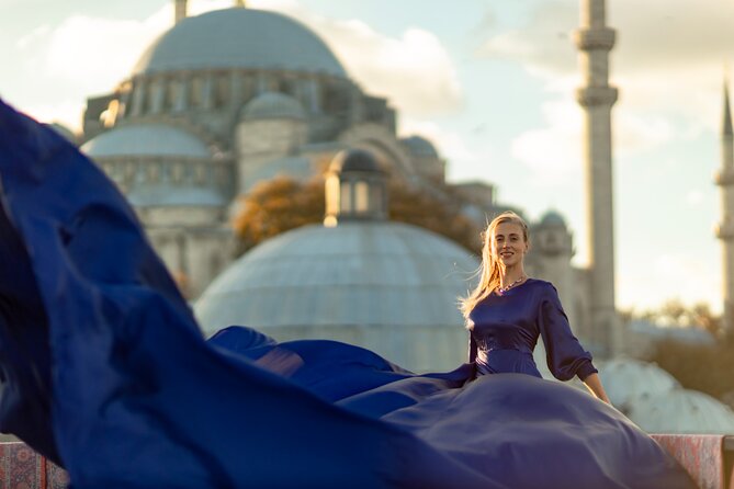 Flying Dress Photography on an Iconic Rooftop in Istanbul - Tea, Lightroom, and Photo Delivery: 400+ Same-Day plus 20 Retouched