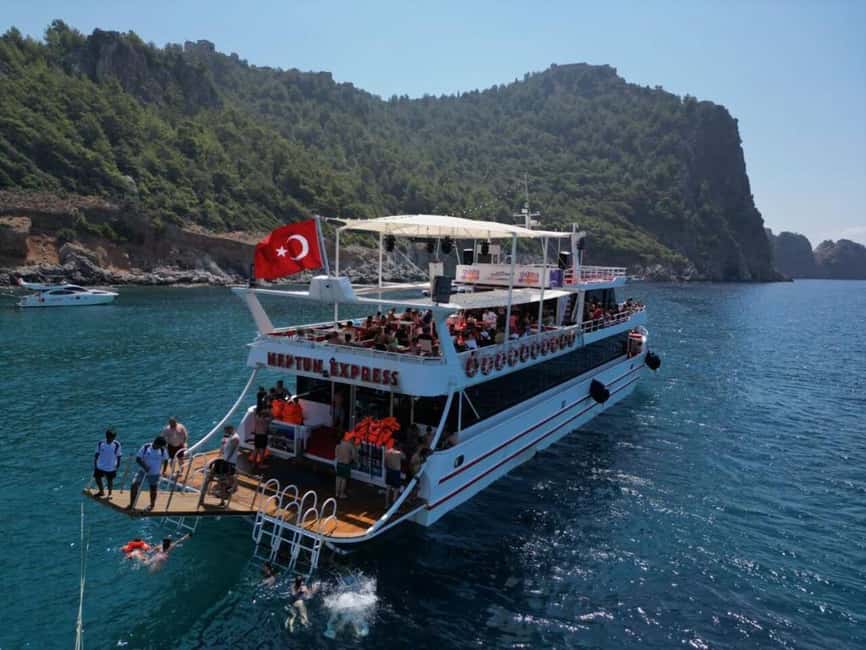 From Alanya: Boat Tour with Unlimited Soft Drinks and Lunch - What You’ll See From the Water: Pirates, Lovers, Phosphorus, and Cleopatra Views