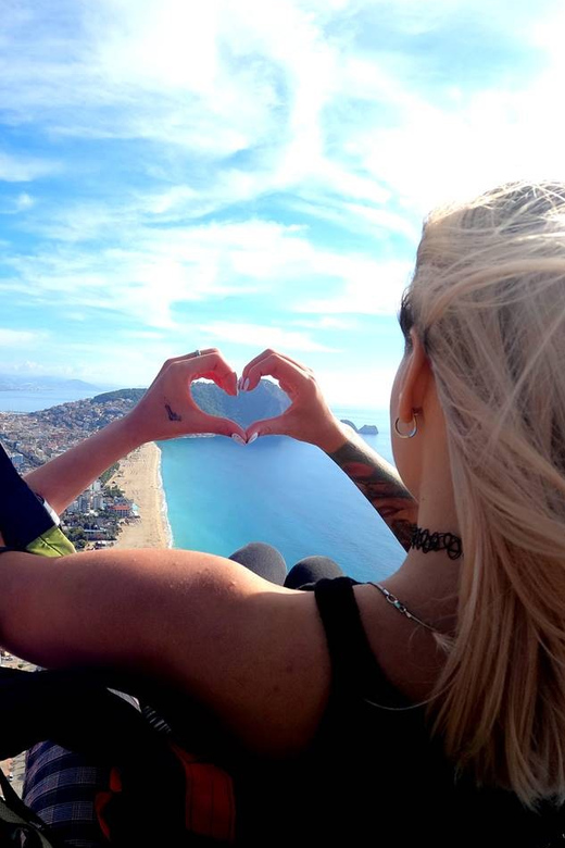 From City of Side: Alanya Tandem Paragliding w/ Beach Visit - Cleopatra’s Hill launch: how you go from running to flying