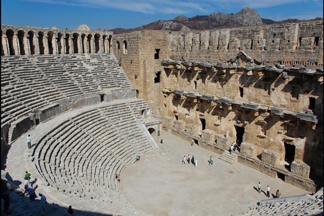 Full-Day Tour of Kursunlu Waterfalls, Aspendos, and Ancient Ruins of Side From Alanya - Aspendos Theatre and the Roman city bones you can spot fast