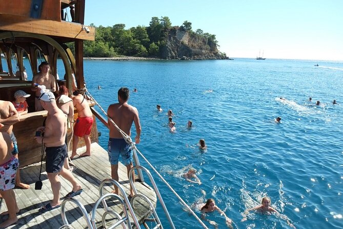 GONSTER : Luxury Pirate Boat Trip Lunch & Soft Drinks & Transfer - Stop 2: Phaselis Bay Swim Time (Sands, Trees, and Sea Views)