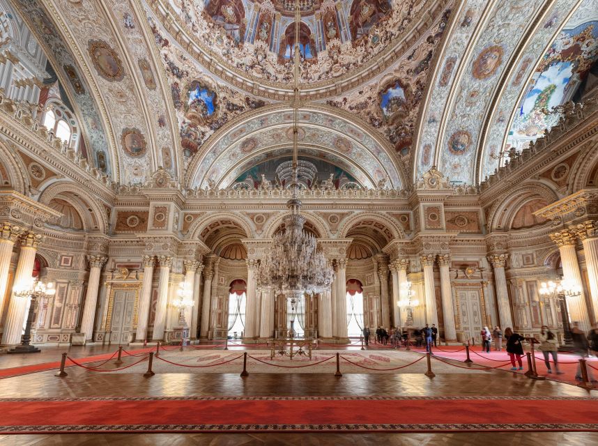 Guided Dolmabahce Palace Tour with Bosphorus Sunset Cruise - From the yacht deck: Rumeli Fortress and Maiden’s Tower at sunset