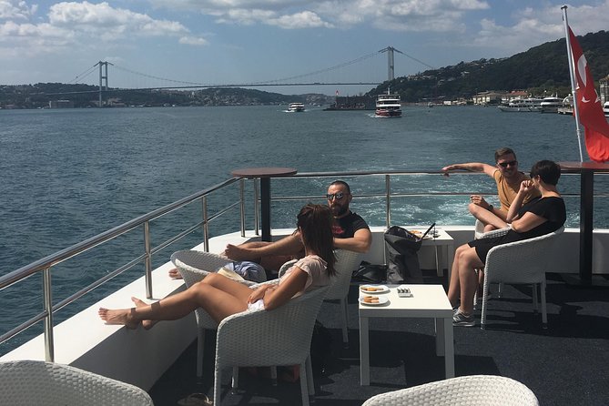 Half-Day Bosphorus Cruise to Black Sea from Istanbul with Lunch - Istanbul sights from the water: Galata Tower and both Bosphorus bridges