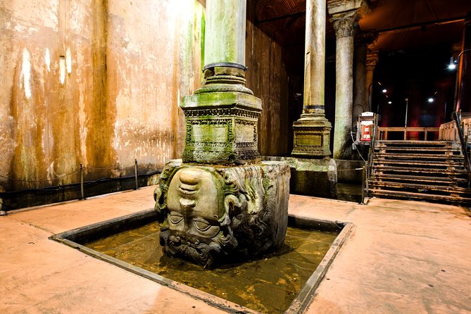 Istanbu City Walk: Topkapi Palace, Harem, & Basilica Guided Tour - Basilica Cistern: Medusa heads, columns, and lighting that does the work