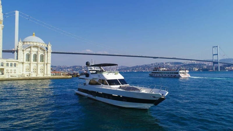 Istanbul: Bosphorus Private Guided Yacht Cruise with Snacks - Dolmabahçe Palace and Çırağan Palace: palaces from the water, not the crowds