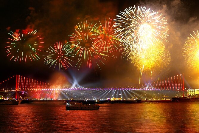 Istanbul New Year's Eve 2027 Dinner and Party Cruise on Bosphorus - The European shore: Dolmabahçe, Ortaköy, Galata, and the bridge views