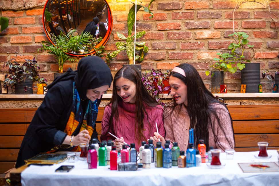 Istanbul: Turkish Calligraphy Workshop & Brass Framed Glass - Sirkeci meeting point and the cozy workshop mood