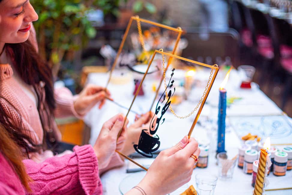 Istanbul: Turkish Calligraphy Workshop & Brass Framed Glass - Hat calligraphy basics: what you learn before you paint