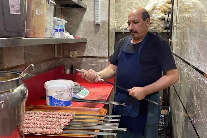 Kebab Crawl Istanbul - The kebab stop: meat on a stick in a streetside setting
