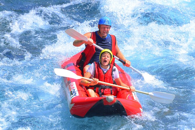 "Side: Whitewater Rafting Fun at Koprulu Canyon" - On the Raft for 14km: Cliffs, Pine Forests, and the Wet Break