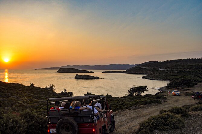Sunset and Beach Party, Swim with Barbeque Dinner (4x4 Jeep) from Marmaris - From hotel pickup to jeep engine: how the night starts