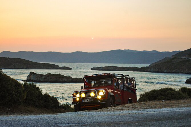 Sunset and Beach Party, Swim with Barbeque Dinner (4x4 Jeep) from Marmaris - Bördübet Bay at sunset: the part you’ll remember