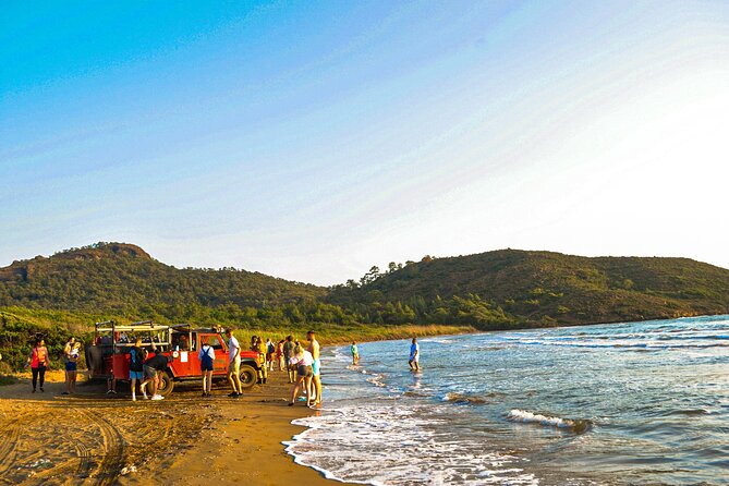 Sunset and Beach Party, Swim with Barbeque Dinner (4x4 Jeep) from Marmaris - Içmeler back roads and a village break that resets your eyes