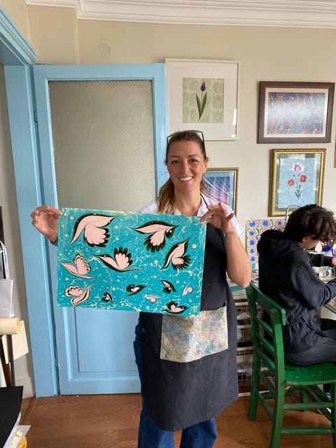 Turkish Marbling Paper Ebru Art Workshop - How the 2 Hours Typically Feel: Learn, Practice, Make Several Pieces