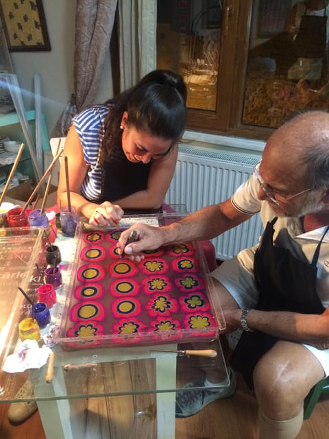 Turkish Marbling Paper Ebru Art Workshop - Your Hands-On Toolkit: Stone, Back-and-Forth, Comb, and Flower Motifs