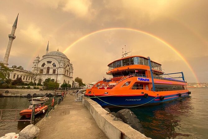 Turkish Night Tour on the Bosphorus w/Private table and pick-up - Dolmabahçe Palace Views From the Water: Ottoman Power on Display